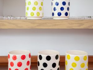 Maceta Cerámica Cilindro Alto 15x20 Bicolor